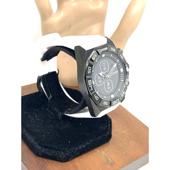 Citizen Mens Watch JY1007-12E CZ Smart Smartwatch Hybrid Black White Rubber 44mm - Picture 14 of 14